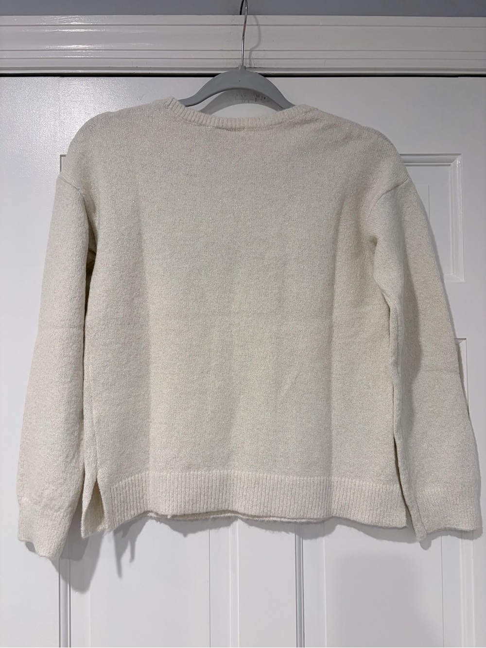Place Cream Sweater with Pink Sequin 'Beautiful' Graphic - Picture 2 of 7